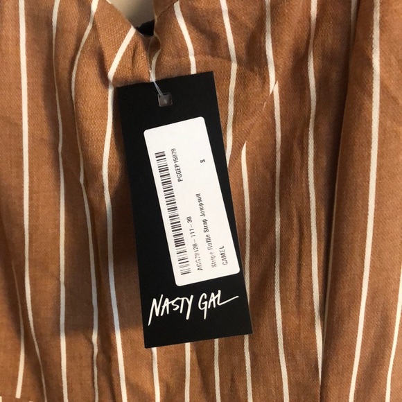 NWT Nasty Gal Stripe Ruffle Strap Jumpsuit - Picture 5 of 5